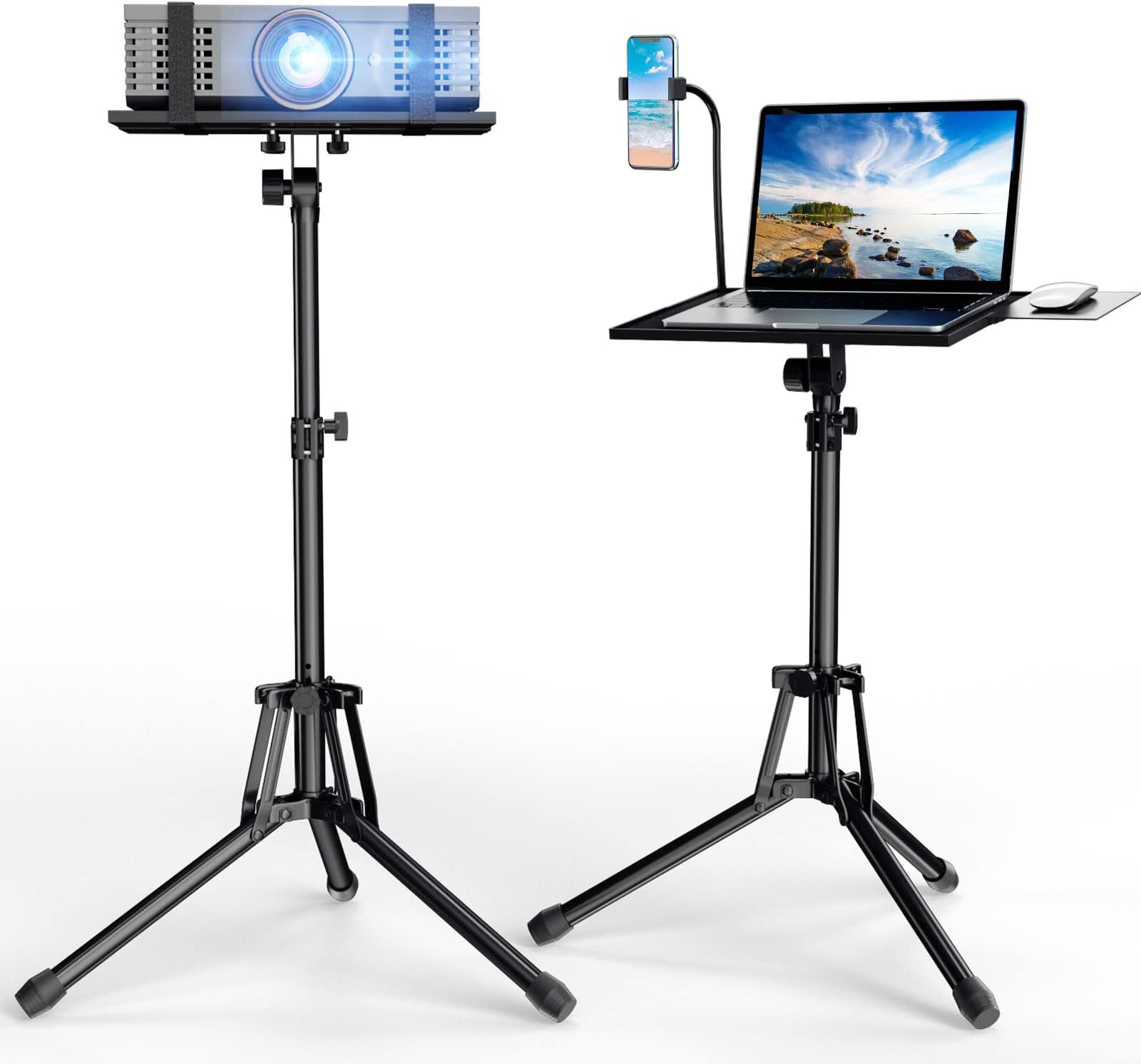 Adjustable Projector Stand Tripod with Gooseneck Phone Holder - Musical Instruments Performance
