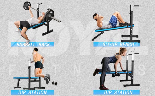Royal Fitness Adjustable Weight Bench with Barbell Rack - Cycling Review