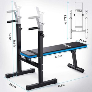 Royal Fitness Adjustable Weight Bench with Barbell Rack - Cycling Performance